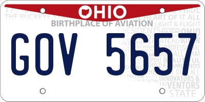 OH license plate GOV5657