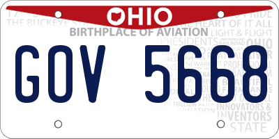 OH license plate GOV5668