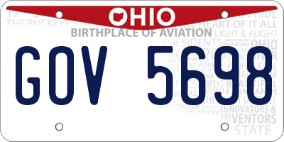 OH license plate GOV5698