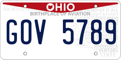 OH license plate GOV5789