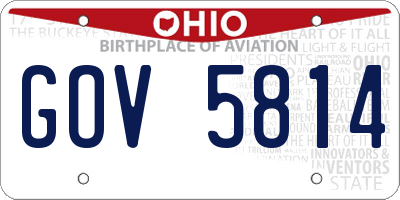 OH license plate GOV5814