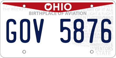 OH license plate GOV5876