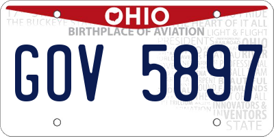 OH license plate GOV5897