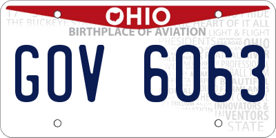 OH license plate GOV6063