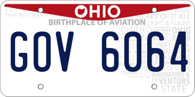OH license plate GOV6064