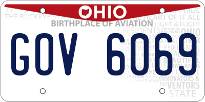 OH license plate GOV6069