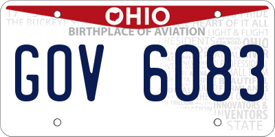 OH license plate GOV6083