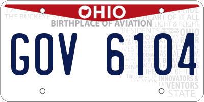 OH license plate GOV6104