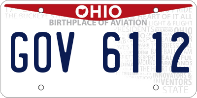 OH license plate GOV6112