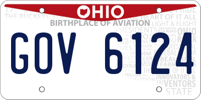 OH license plate GOV6124