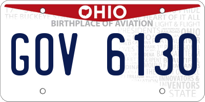 OH license plate GOV6130