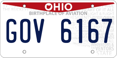 OH license plate GOV6167