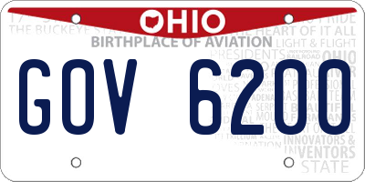 OH license plate GOV6200