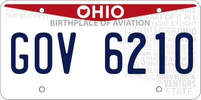 OH license plate GOV6210