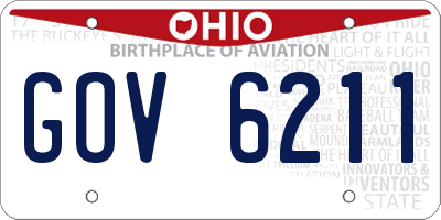 OH license plate GOV6211