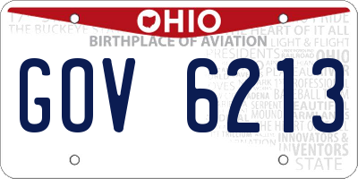 OH license plate GOV6213