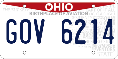 OH license plate GOV6214