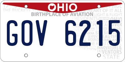 OH license plate GOV6215