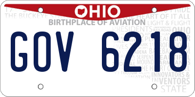 OH license plate GOV6218