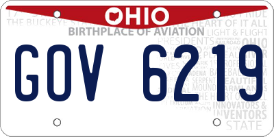 OH license plate GOV6219