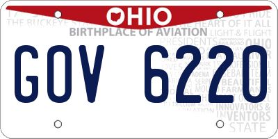 OH license plate GOV6220