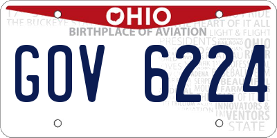 OH license plate GOV6224