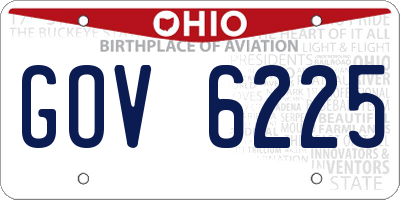 OH license plate GOV6225
