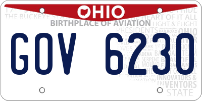 OH license plate GOV6230