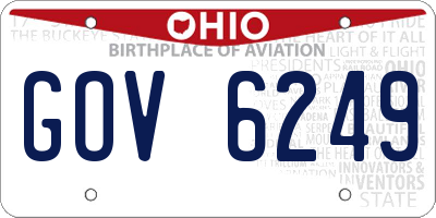 OH license plate GOV6249