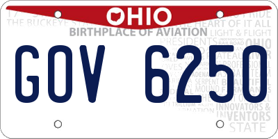 OH license plate GOV6250