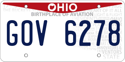 OH license plate GOV6278