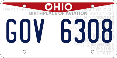 OH license plate GOV6308