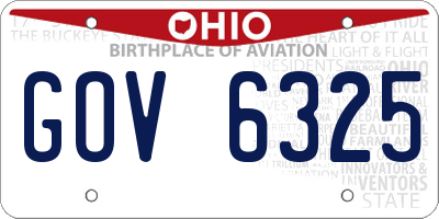OH license plate GOV6325