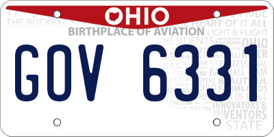 OH license plate GOV6331