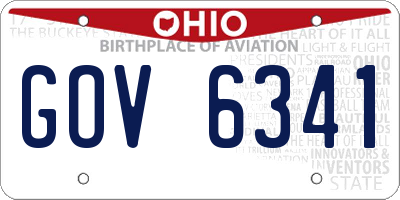 OH license plate GOV6341