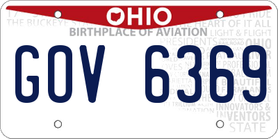 OH license plate GOV6369