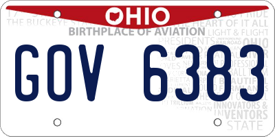 OH license plate GOV6383