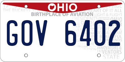 OH license plate GOV6402