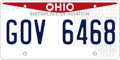 OH license plate GOV6468