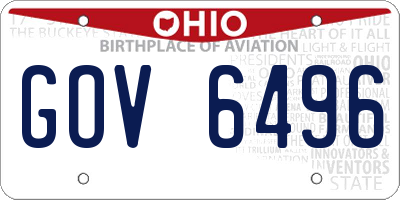 OH license plate GOV6496