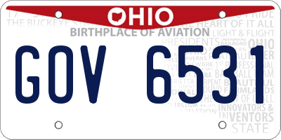 OH license plate GOV6531