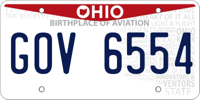 OH license plate GOV6554