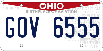 OH license plate GOV6555