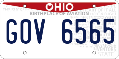 OH license plate GOV6565