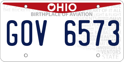 OH license plate GOV6573