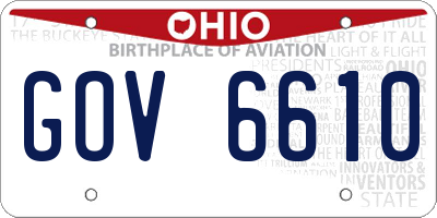 OH license plate GOV6610