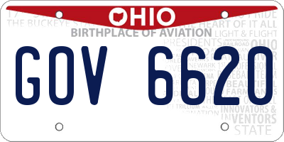 OH license plate GOV6620