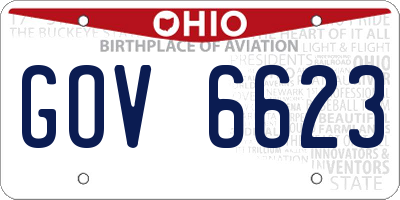 OH license plate GOV6623