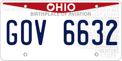 OH license plate GOV6632