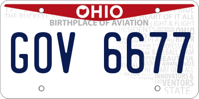 OH license plate GOV6677